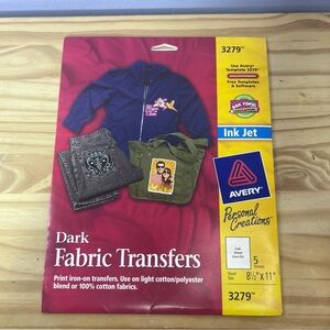 Avery Dark Fabric Transfers - Iron on - 3279
